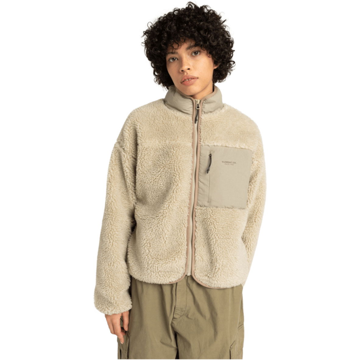 2026 Element Womens Oak Sherpa Fleece ELJJK00124 - Oat Milk